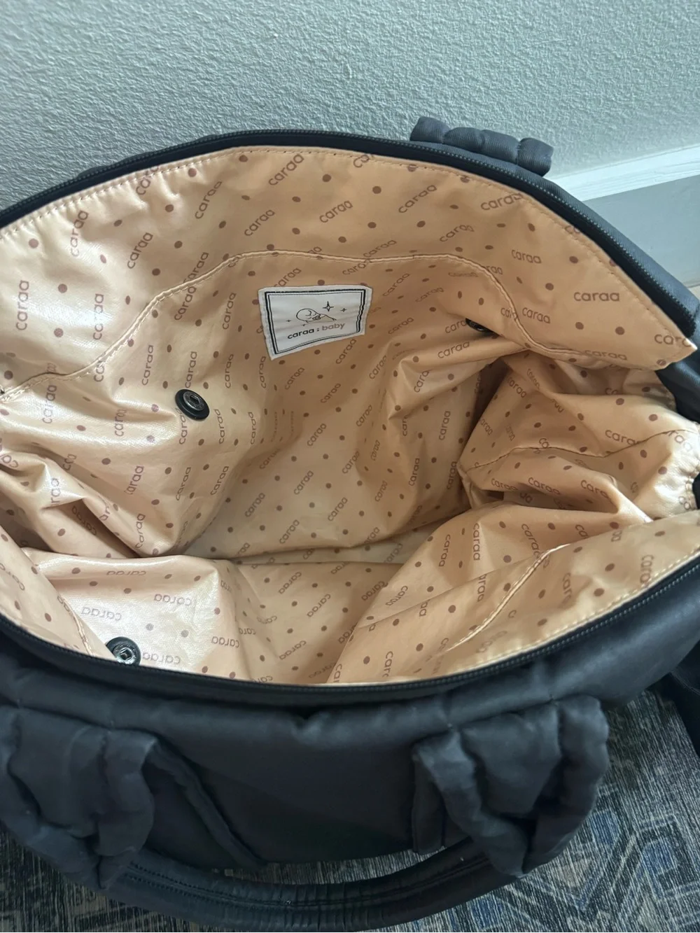 CARAA BABY TOTE COTTON IN BLACK